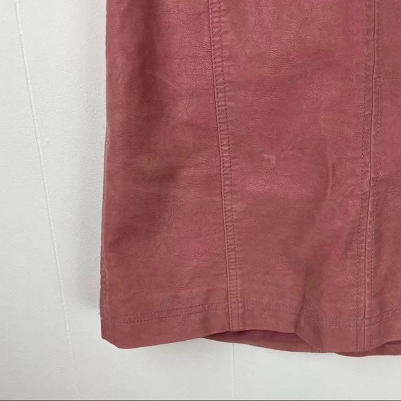 Free People Faux Vegan Leather Coated Mini Skirt - Picture 3 of 8